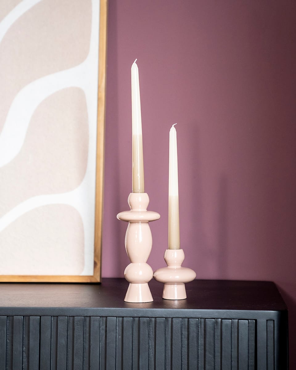 Kerzenständer Barolo (2er Set) – altrosa