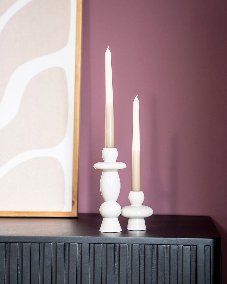 Kerzenständer Barolo (2er Set) – beige