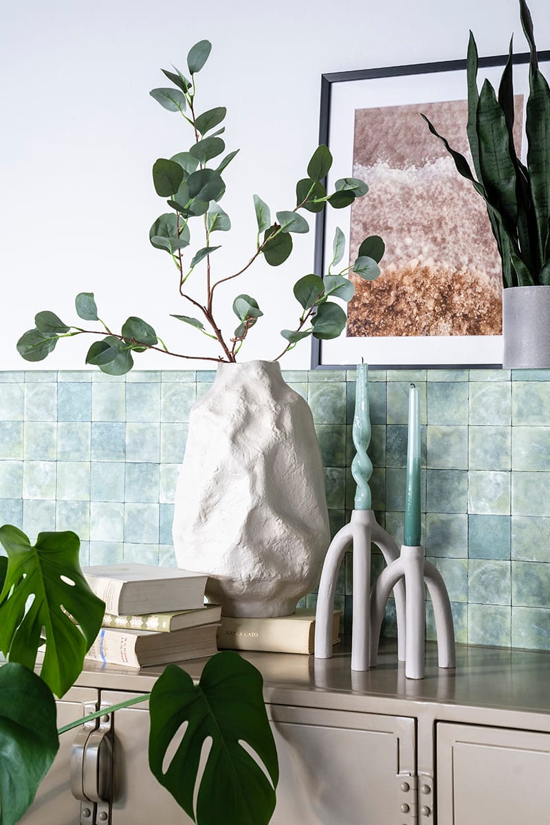 Vase Dent groß – cremeweiß