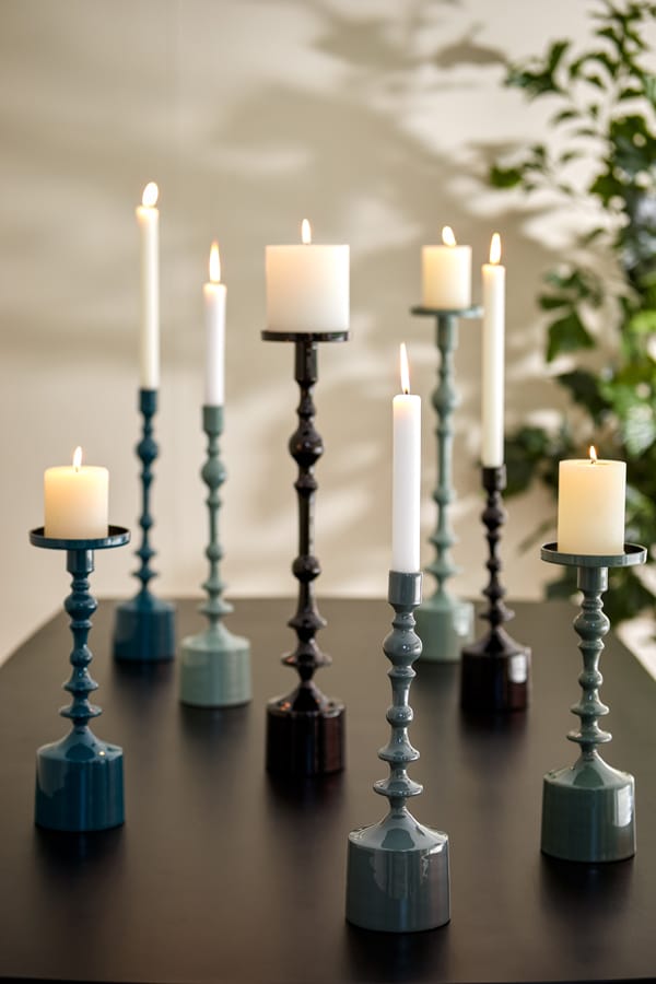 Kerzenständer SHEVA glänzend schwarz