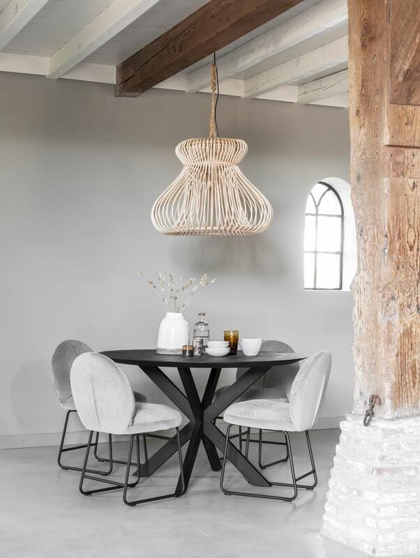 Esszimmertisch Timeless Black Shape Round Teakholz