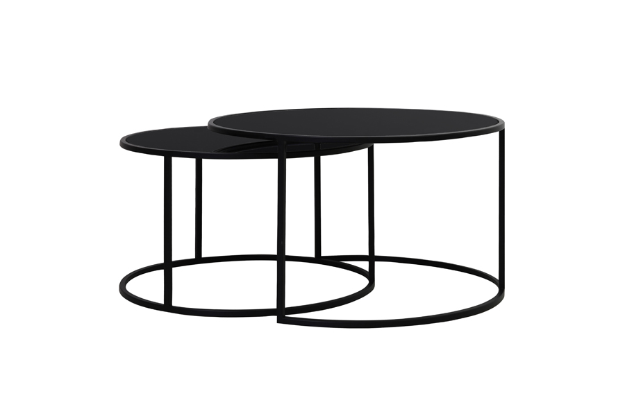 Couchtisch 2er Set DUARTE schwarz