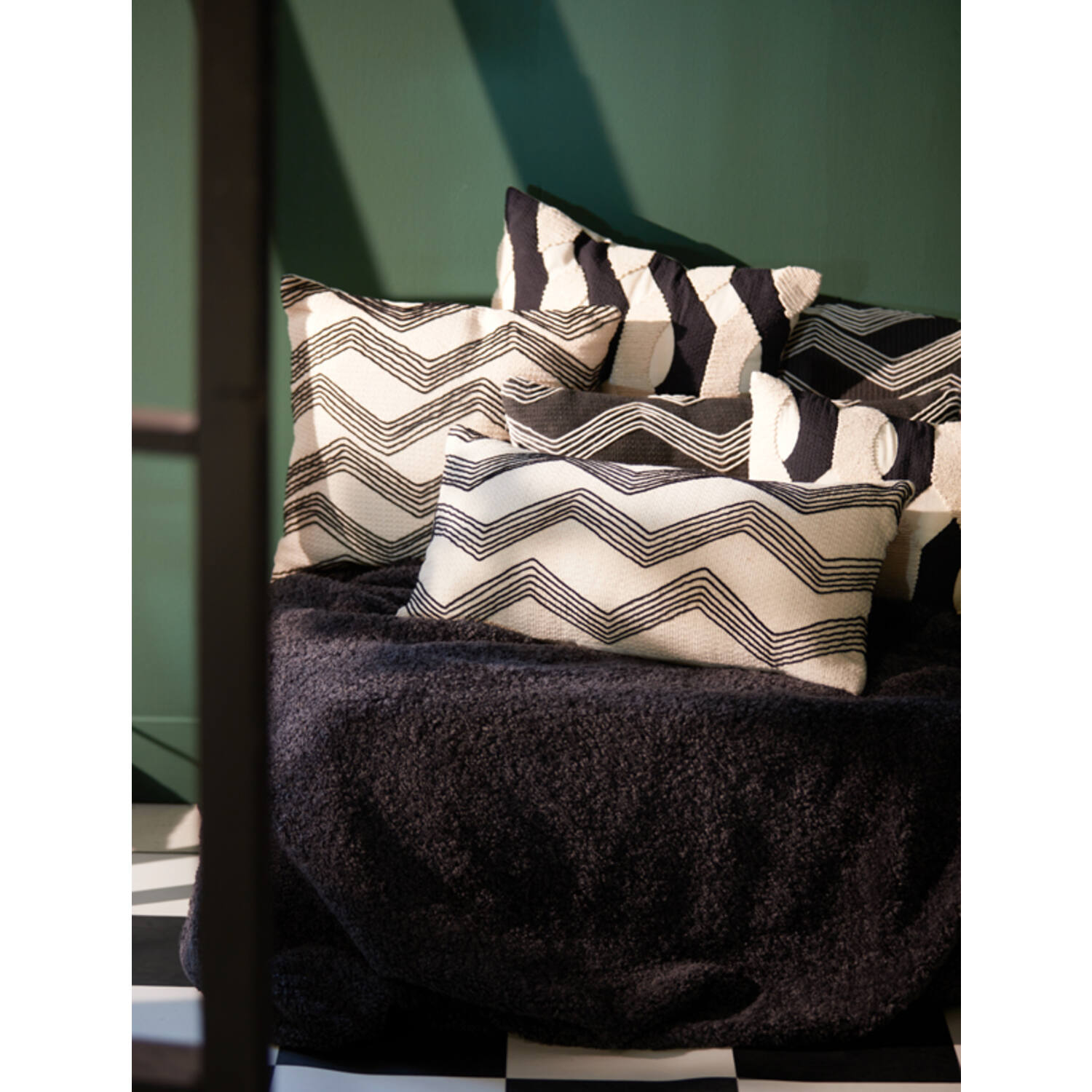 Dekokissen Bendigo Beige Gold Schwarz