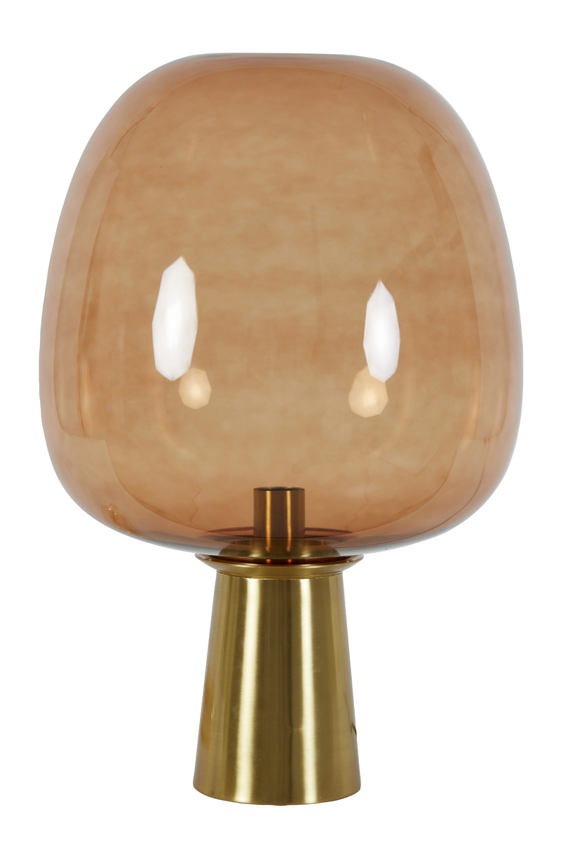 Tischlampe MAYSONY Bronze + Glas braun