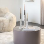 Couchtisch Mesita Rund Dunkel Taupe 60x60 cm