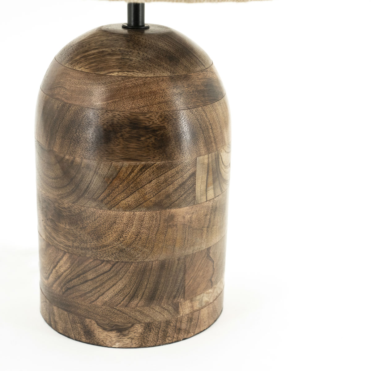Tischlampe Gadja Wood Burlap Groß