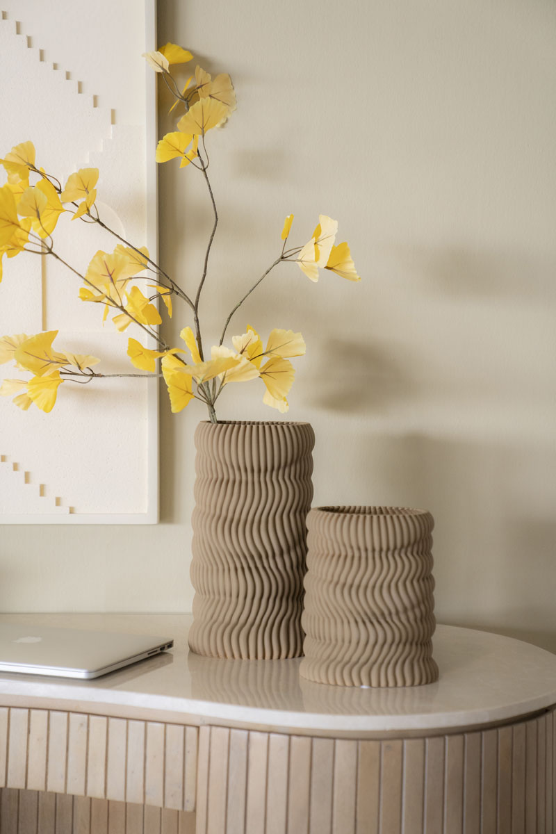 Vase Mae Keramik Beige Klein