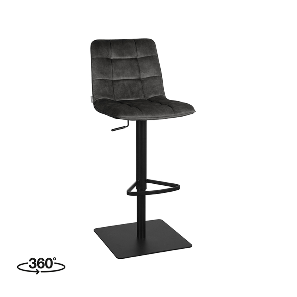 Barhocker Juul Velours Anthrazit