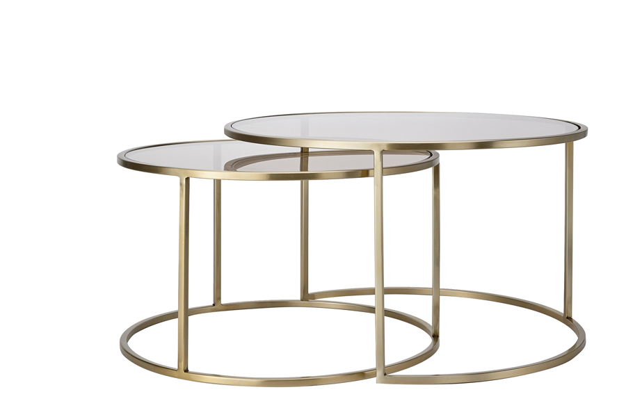 Couchtisch 2er Set DUARTE braun hellgold