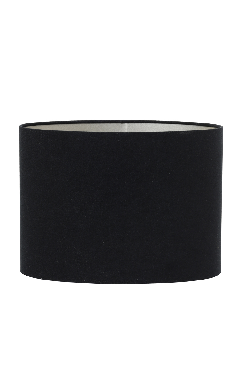 Lampenschirm oval VELOURS schwarz – taupe