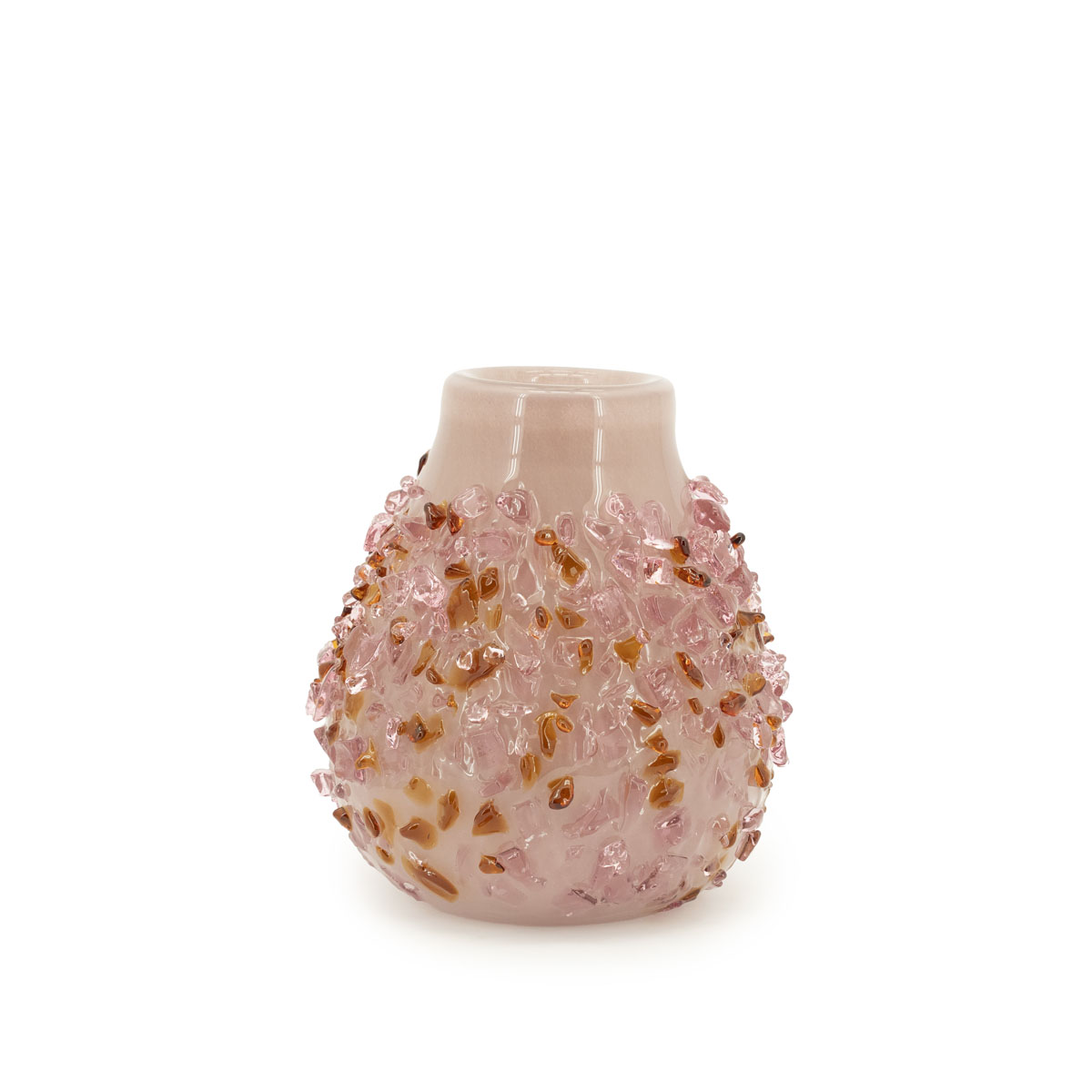 Quartz Vase 1 Pink Glass 27x27x28 cm