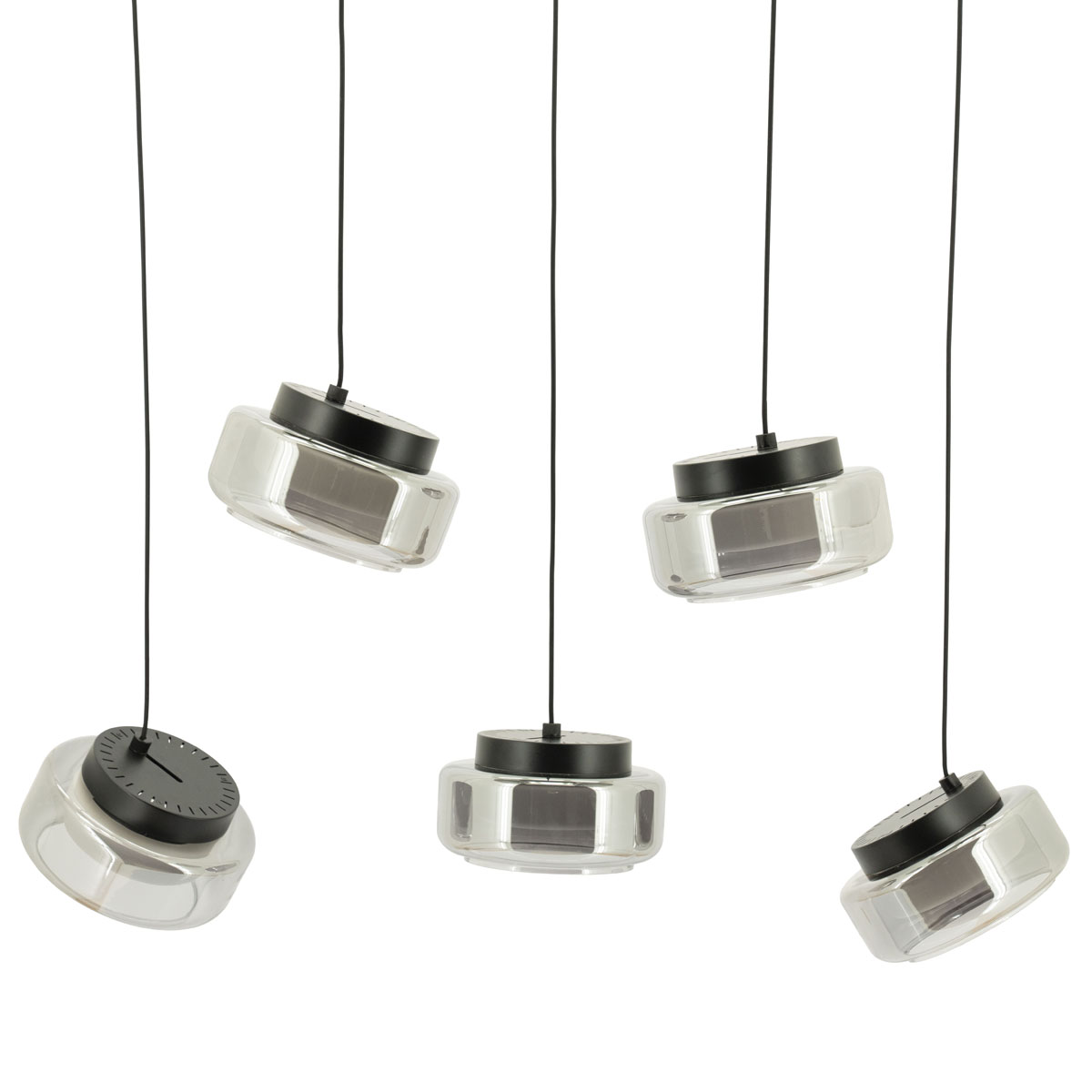 Verstellbare Hängeleuchte Pivot Glas 5 Lampen