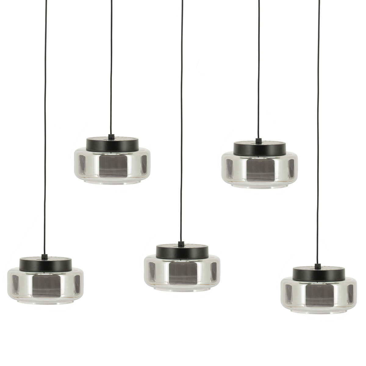 Verstellbare Hängeleuchte Pivot Glas 5 Lampen