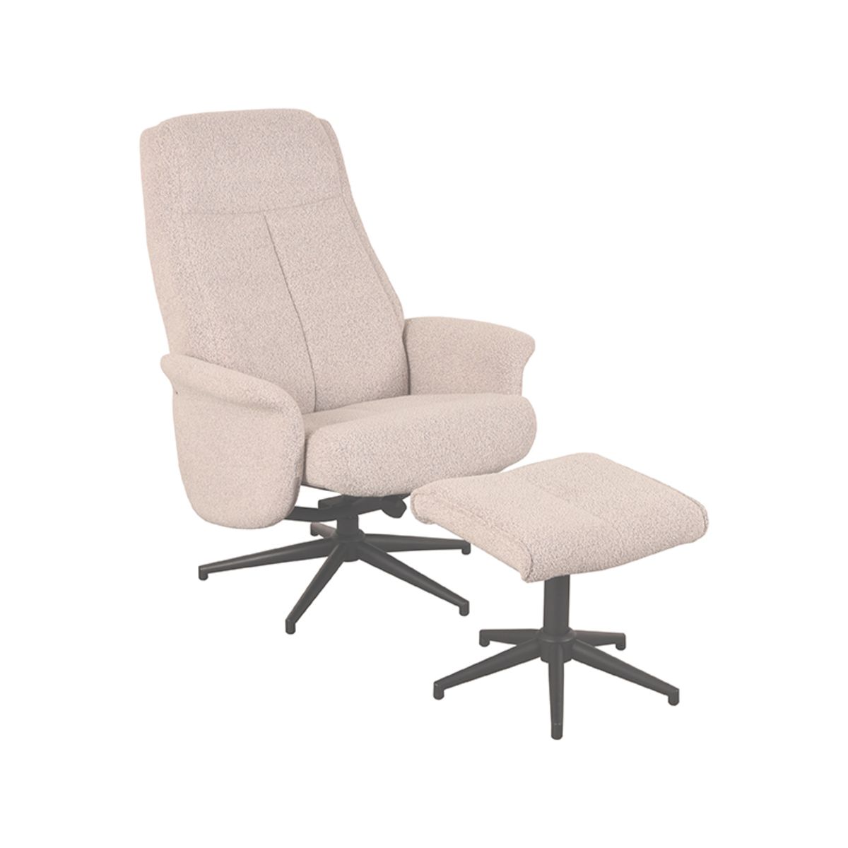 Sessel Bergen Mit Hocker Natur Boucle