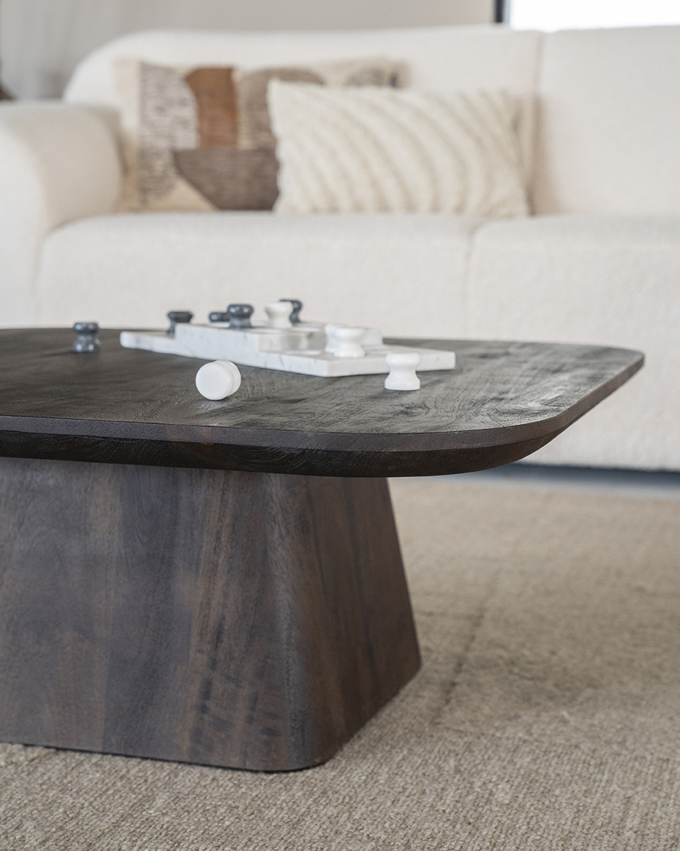Couchtisch Aron Quadratisch Mangoholz Braun 80×80 cm