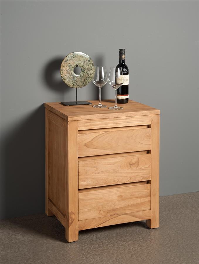 Kommode Corona Teakholz Mit 3 Schubladen