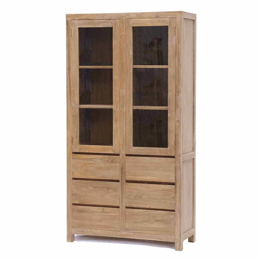 Schrank Corona Teakholz Mit 2 Türen Und 6 Schubladen