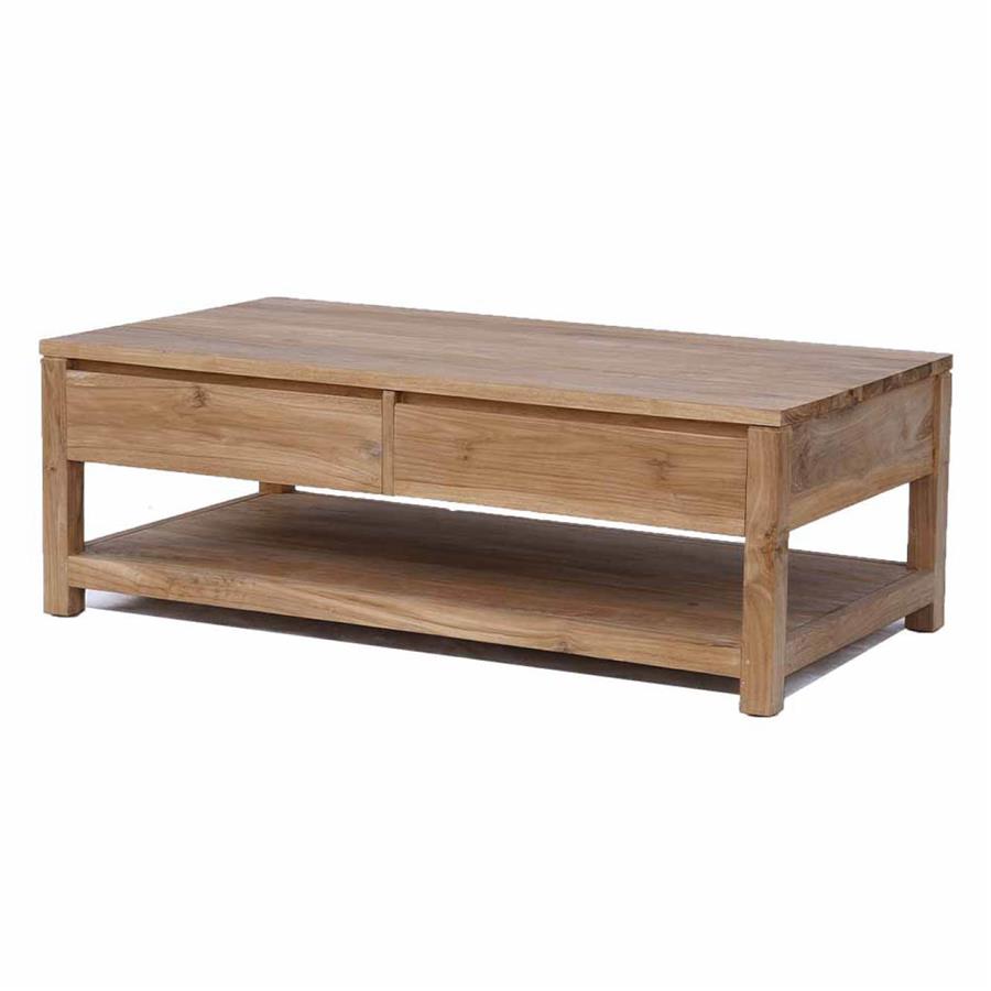 Couchtisch Corona Teakholz Mit 2 Schubladen