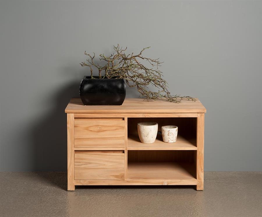 TV-Schrank Corona Teakholz Mit 2 Schubladen 100 cm