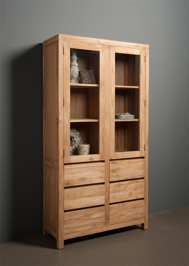 Schrank Corona Teakholz Mit 2 Türen Und 6 Schubladen