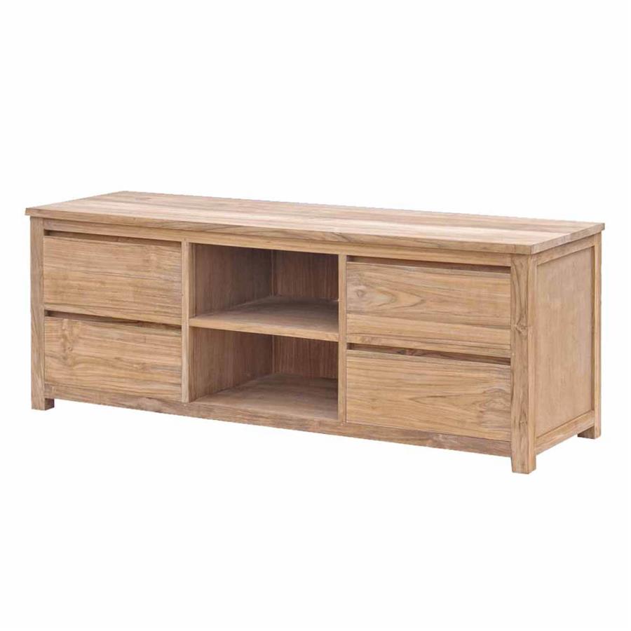 TV-Schrank Corona Teakholz Mit 4 Schubladen 160 cm