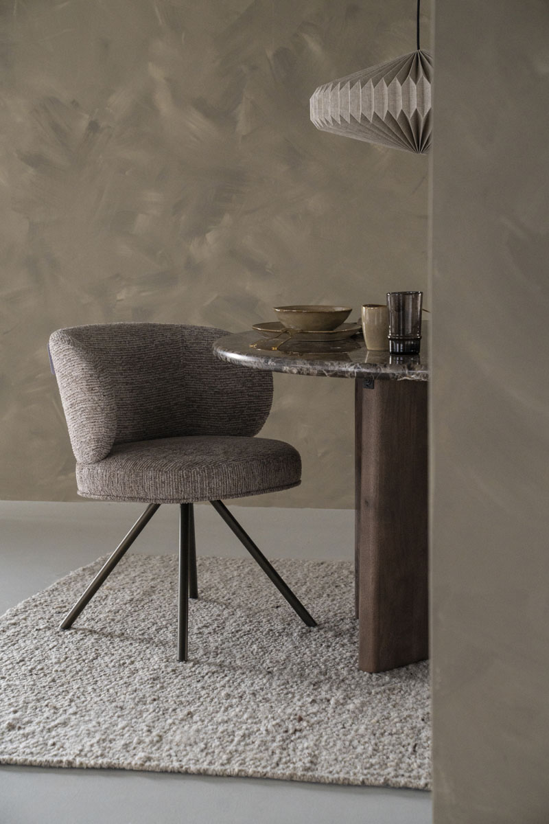 Drehbarer Esszimmerstuhl Jayson Chenille Braun