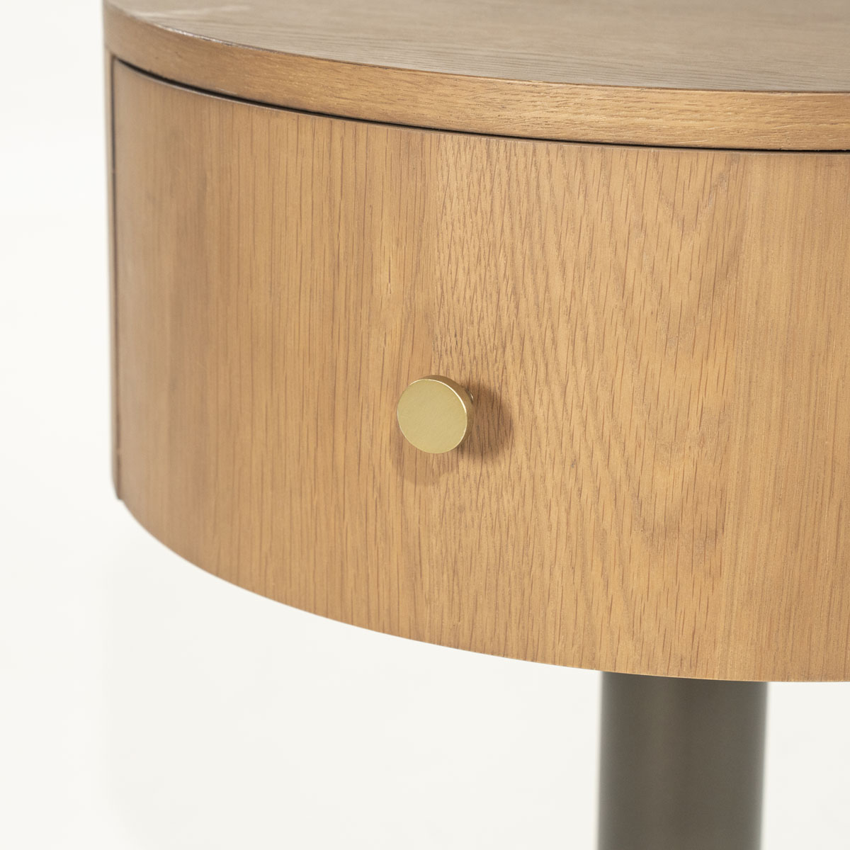 Runder Nachttisch Skye Eiche Hellbraun