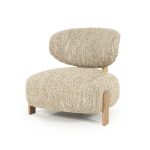 Sessel Reza Natur Eiche und Bouclé Beige