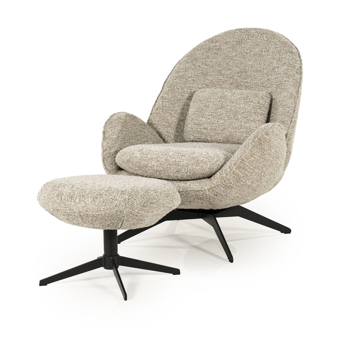 Sessel Ryan mit Hocker Zora Taupe
