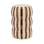 Beistelltisch Candice Beige Burgunderrot 28 x 28 cm
