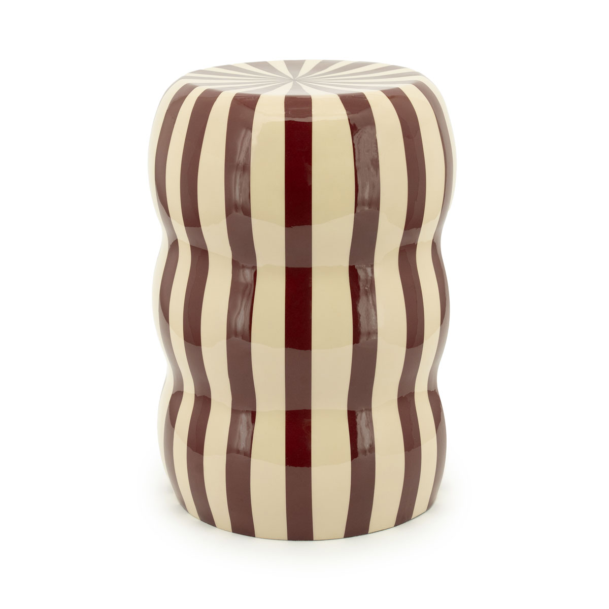 Beistelltisch Candice Beige Burgunderrot 28 x 28 cm