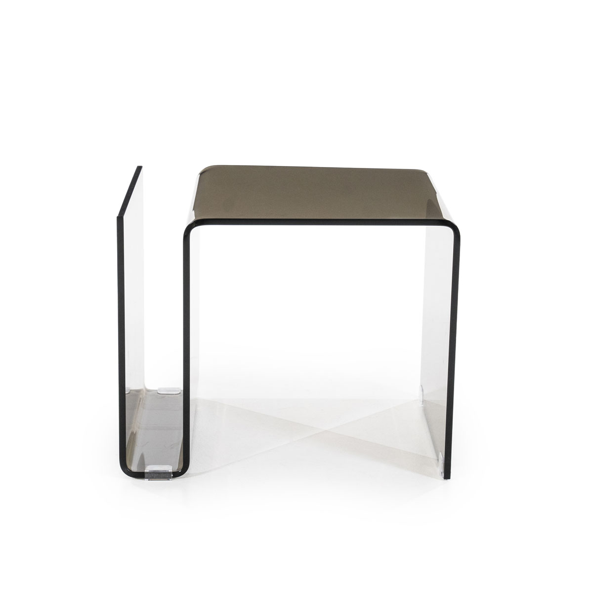 Beistelltisch Shadow Glas Braun 48×42 cm