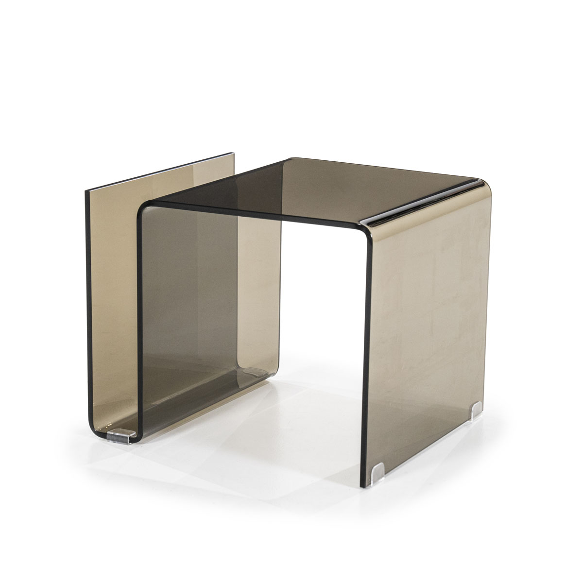 Beistelltisch Shadow Glas Braun 48×42 cm