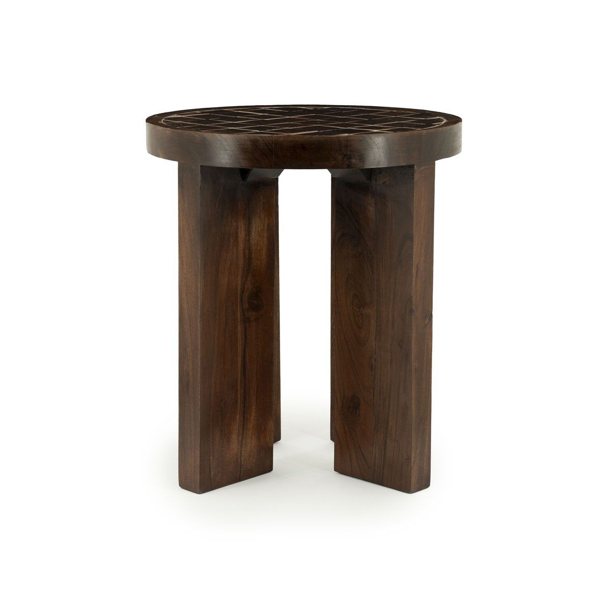 Beistelltisch TiledUp Mangoholz & Keramik 40 x 40 cm