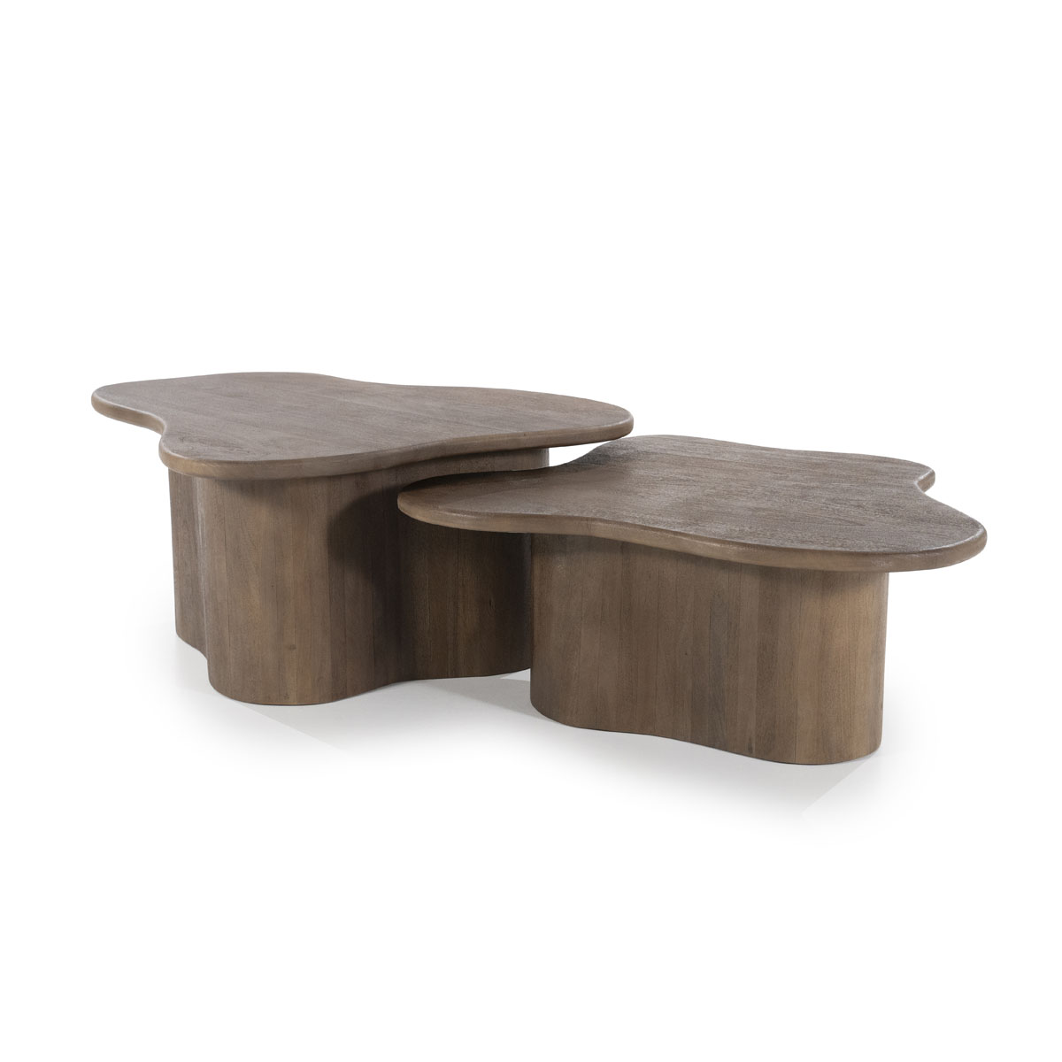 Couchtisch Set mit 2 Stück Fall Organisch Braun