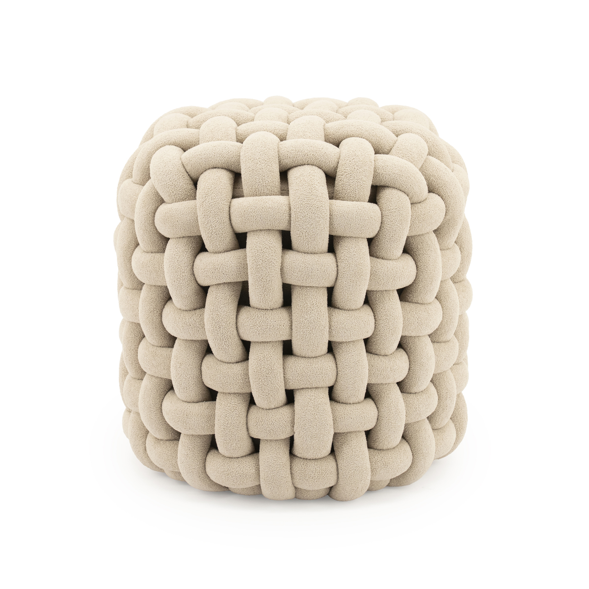 Hocker Poofie Chenille Beige