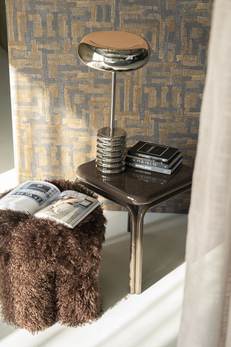 Quadratischer Couchtisch Zilo Metall Beige 63 x 63 cm