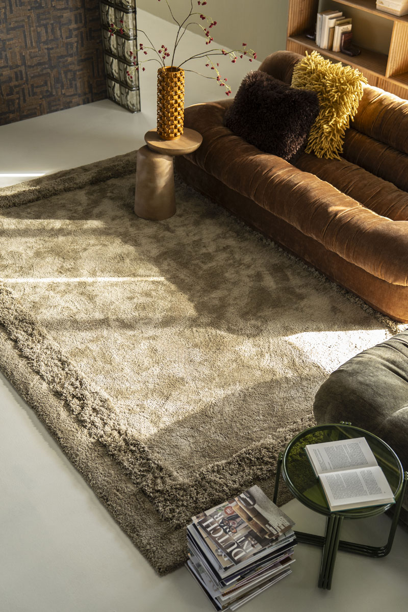 Quadratischer Pouf Nook Chenille Grün