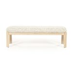 Bank Lottie Gewebter Stoff und Eichenholz Beige 143 cm