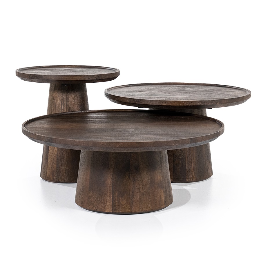 Couchtisch Ron Mangoholz Braun 80x80 cm