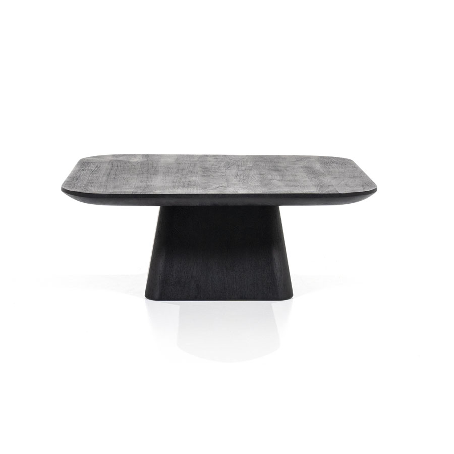 Couchtisch Aron quadratisch Mangoholz Schwarz 80 x 80 cm
