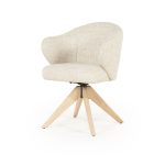 Drehbarer Esszimmerstuhl Connor Eichenholzgestell Donna Beige