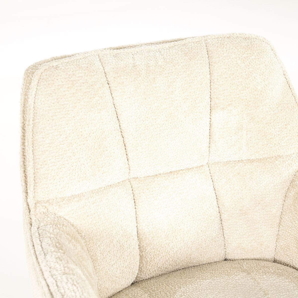 Drehbarer Esszimmerstuhl mit Armlehne Hugo Chenille Beige