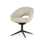 Drehbarer Esszimmerstuhl mit Armlehne Nol Bouclé Taupe
