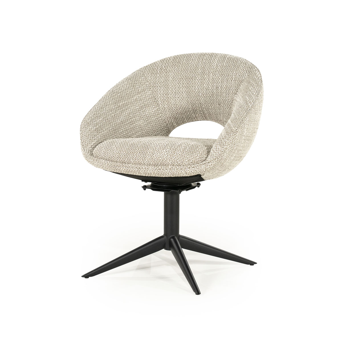 Drehbarer Esszimmerstuhl mit Armlehne Nol Bouclé Taupe