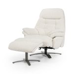 Elektrisch verstellbarer Sessel mit Fußhocker Caleb Bouclé Beige