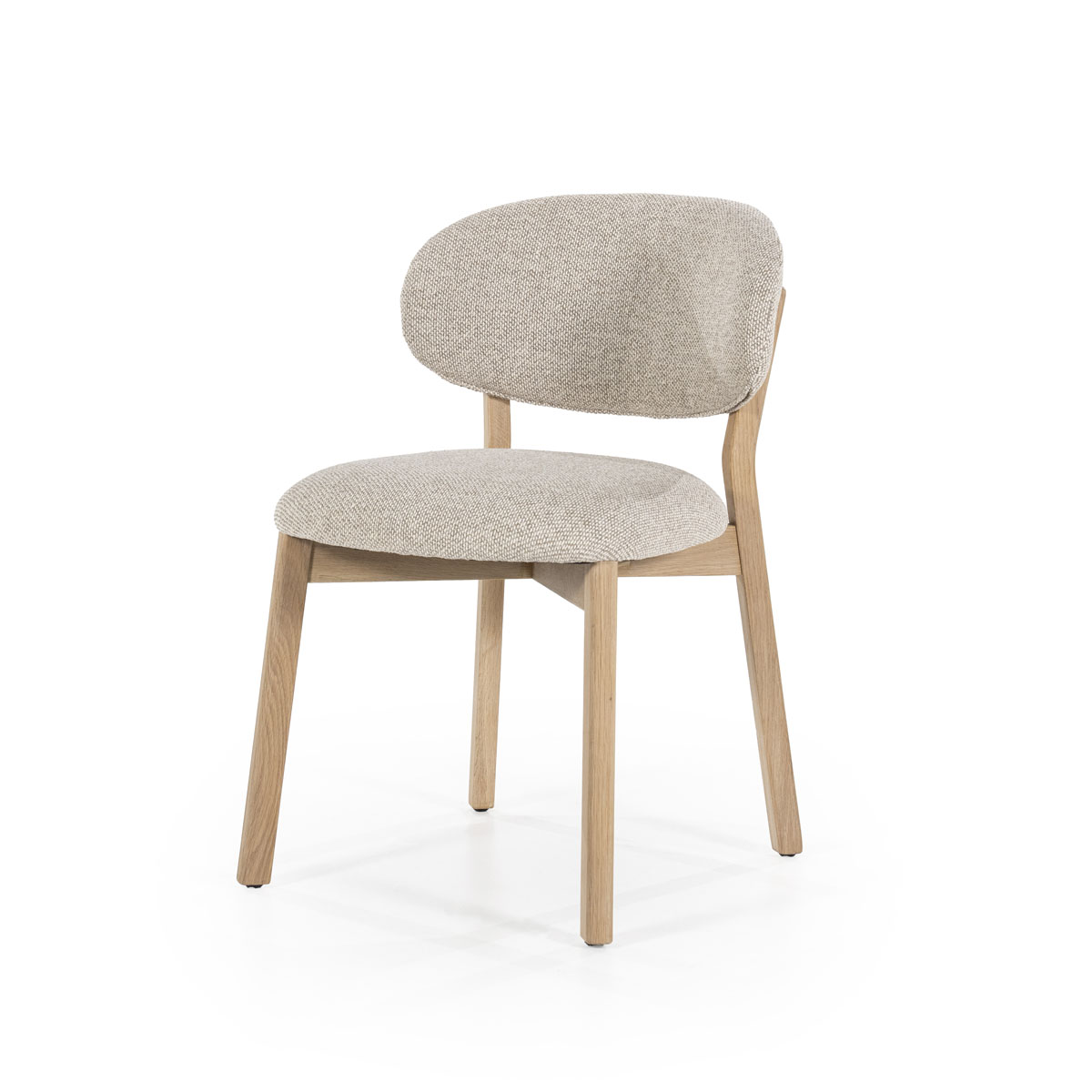 Esszimmerstuhl Mikky Eiche Natur Stoff Taupe