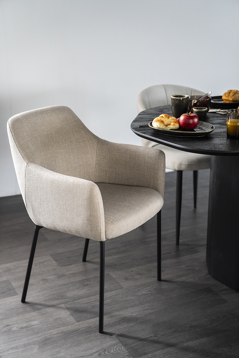 Esszimmerstuhl mit Armlehnen Paul Beige