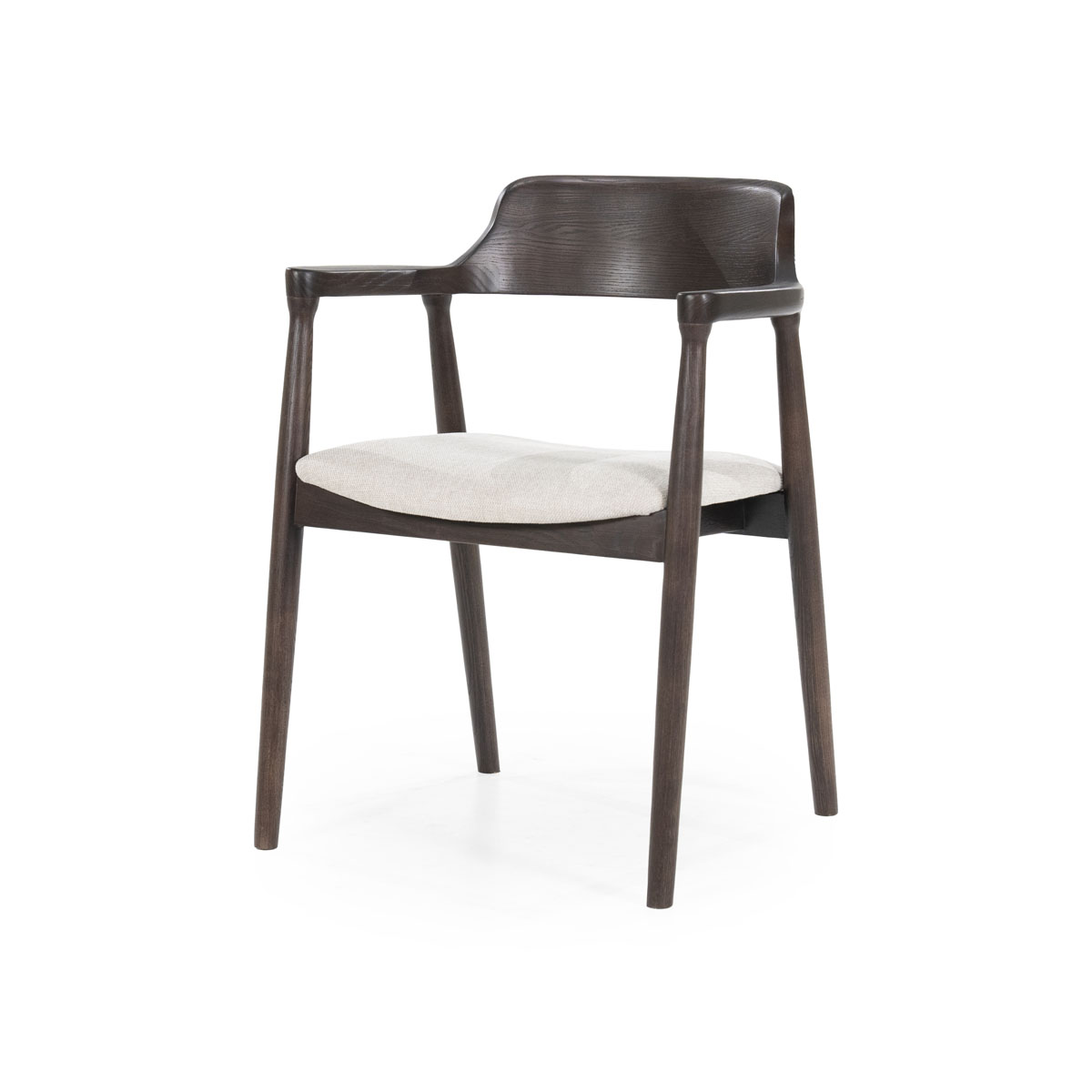 Esszimmerstuhl mit Armlehnen Yorick Eschenholz Braun und Stoff