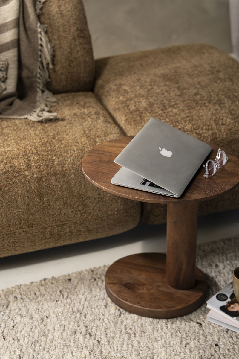 Organischer Beistelltisch Novia Mangoholz Hellbraun 50 x 40 cm